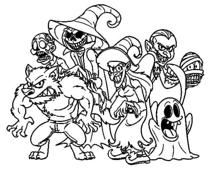 Раскраски страшные монстры