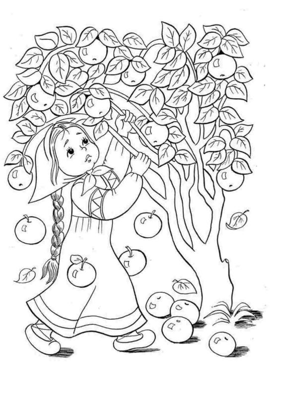 Колобок раскраска для детей