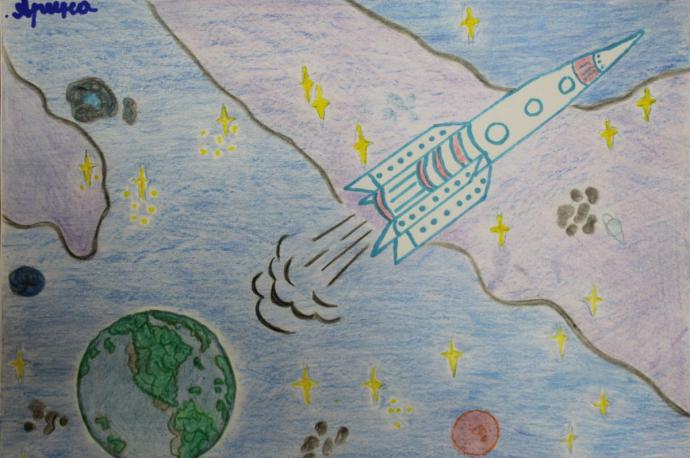 Рисунки на 12 апреля день космонавтики на конкурс
