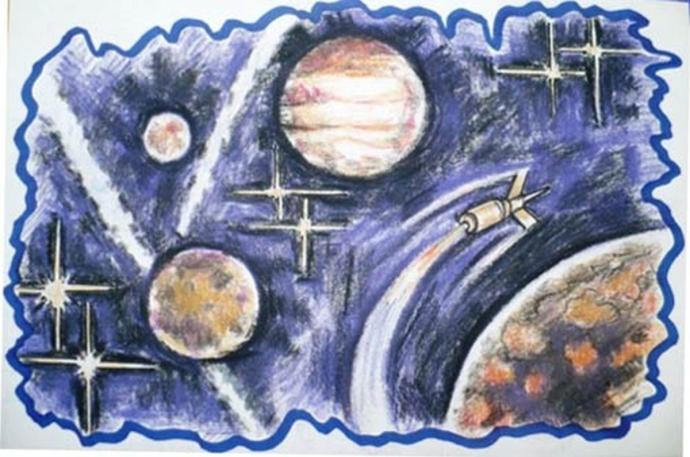Рисунок ко Дню космонавтики