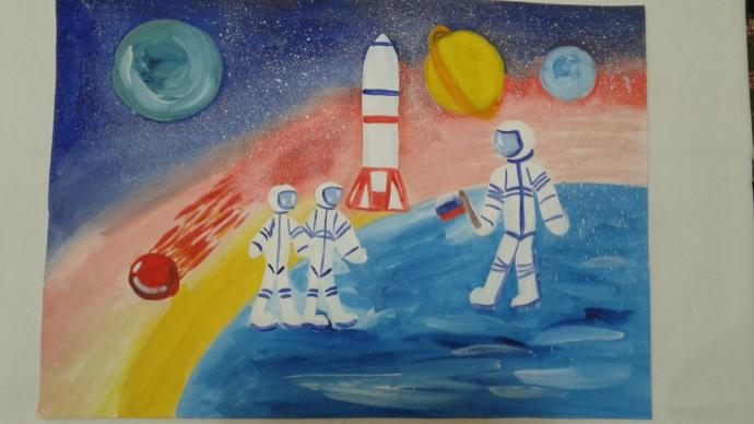Космос рисунок для детей