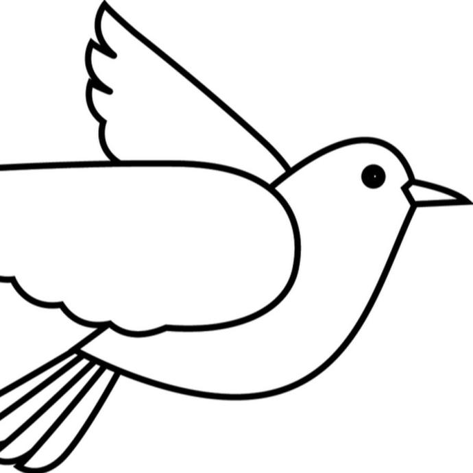 Птица контур для рисования