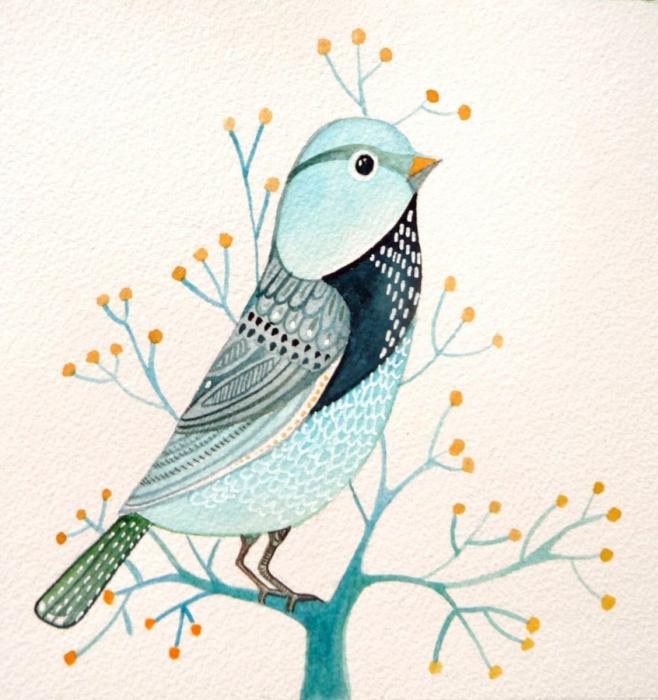 Птичка рисунок из пинтереста