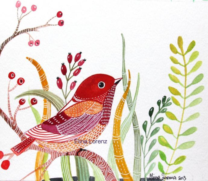 Декоративная стилизация птицы