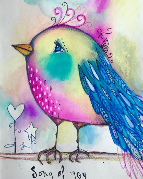 Необычная птица рисунок