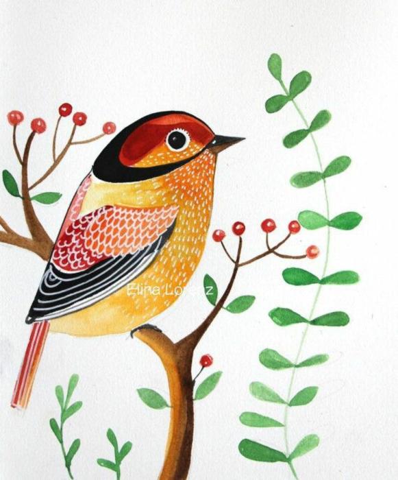 Декоративные птицы на ветках