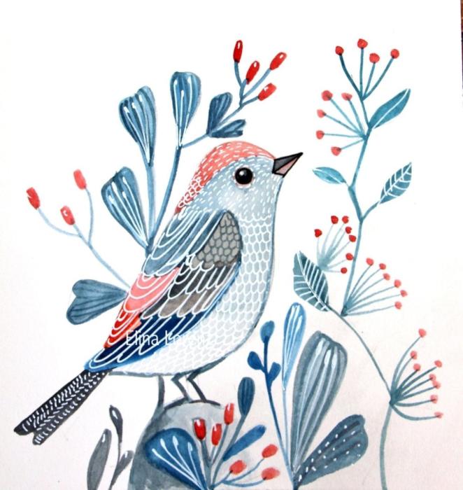 Декоративное рисование птиц