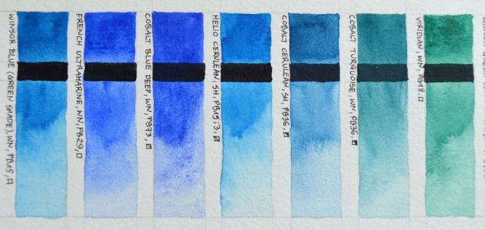 Оттенки синего цвета акварель