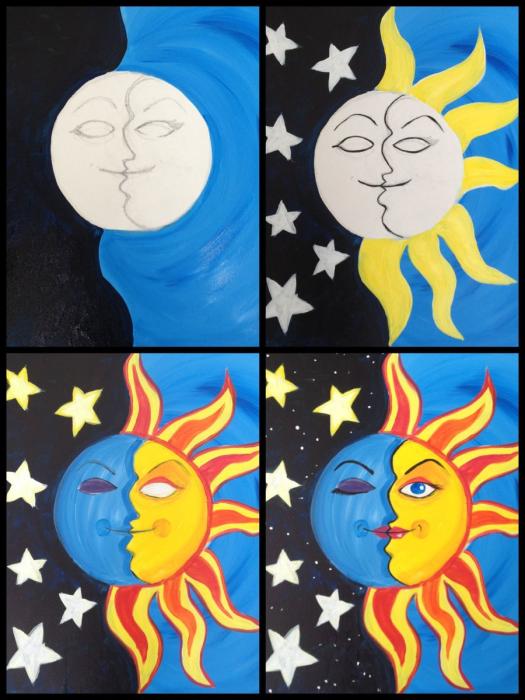 Рисование день и ночь