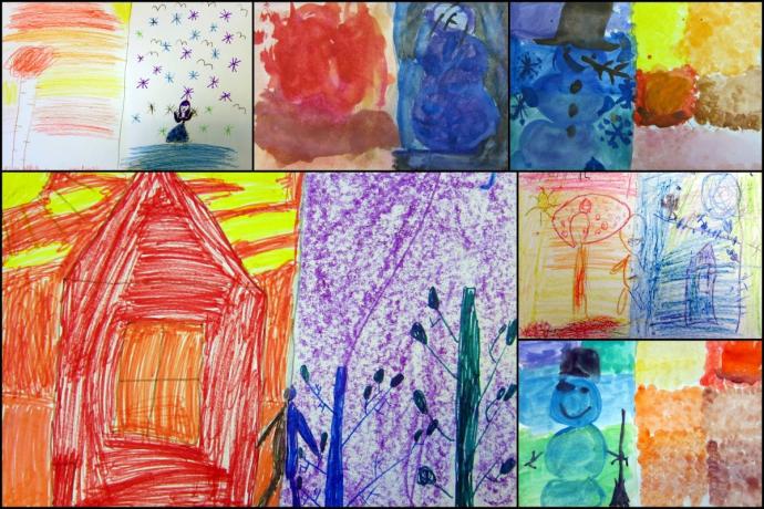 Рисунок с теплыми и холодными цветами