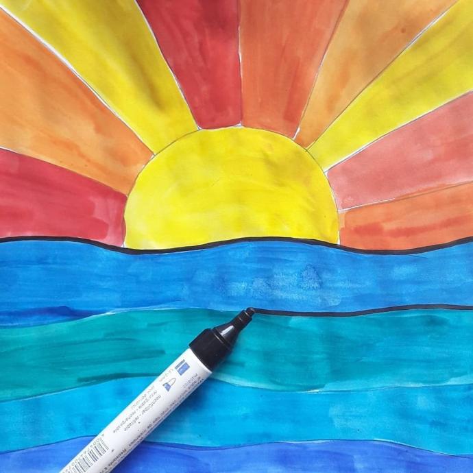 Рисунок в теплых цветах