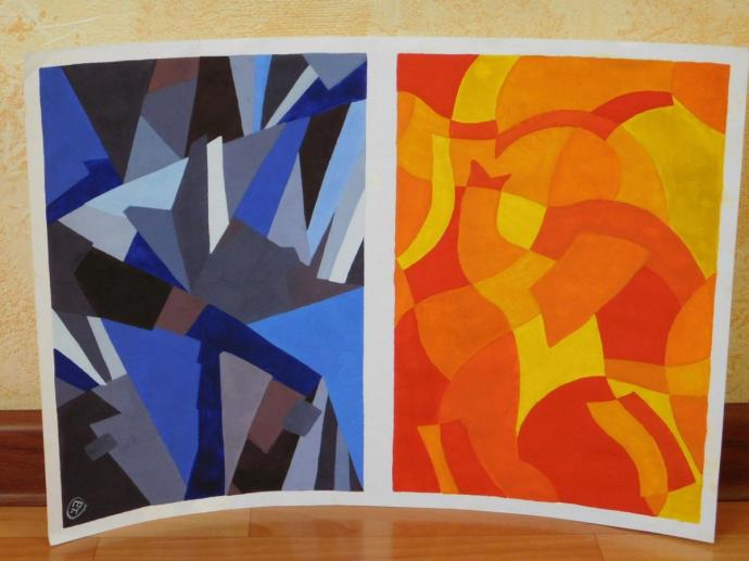 Абстрактная цветовая композиция в теплых тонах