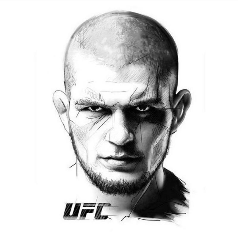 Портрет Хабиба Нурмагомедова карандашом