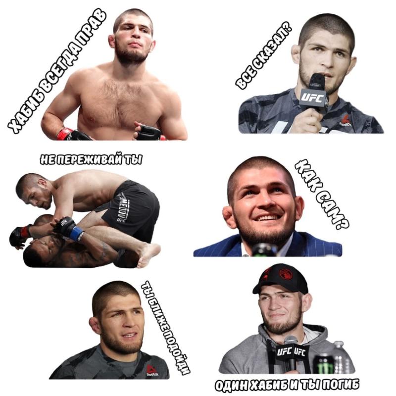 Стикеры с Хабибом Нурмагомедовым