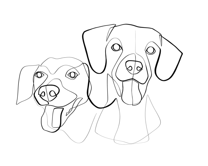 Мордочка собаки контур