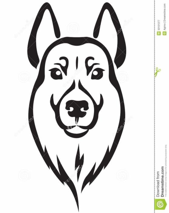 Морда собаки для срисовки сбоку