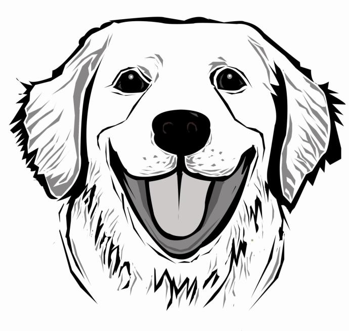 Морда собаки рисунок