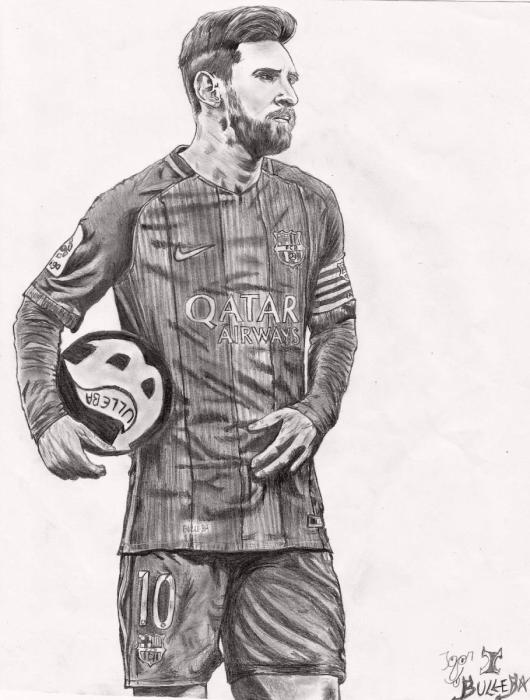 Лионель Месси карандашом
