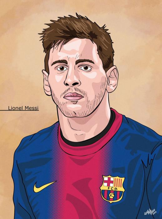 Рисунок футболиста Лионель Месси