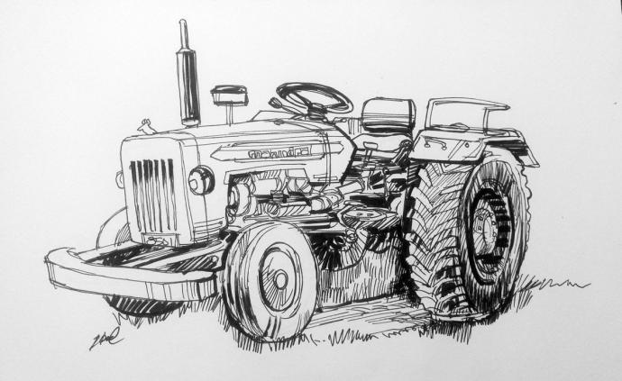 Рисунок трактора карандашом65