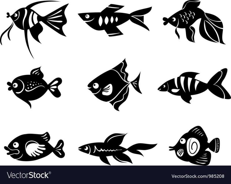 Силуэт аквариумной рыбки