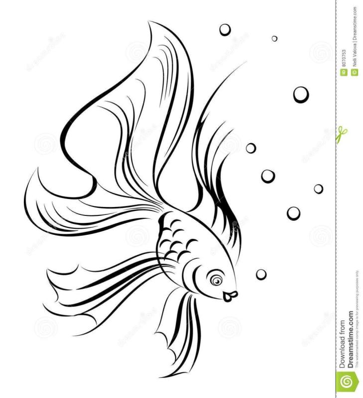 Золотая рыбка эскиз