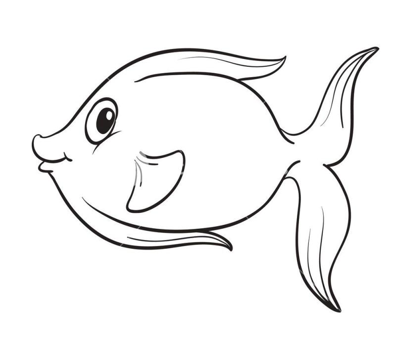 Трафарет рыбка для детей на белом фоне