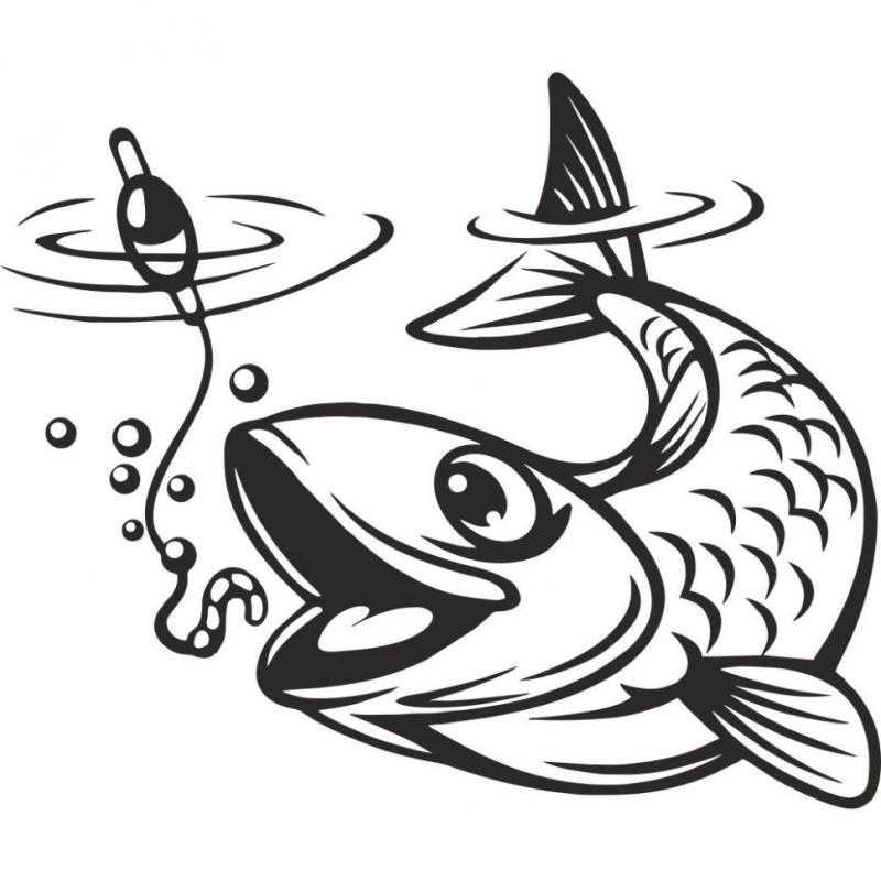 Трафареты рыб и рыбаков