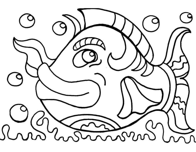 Удивительные рыбы раскраски