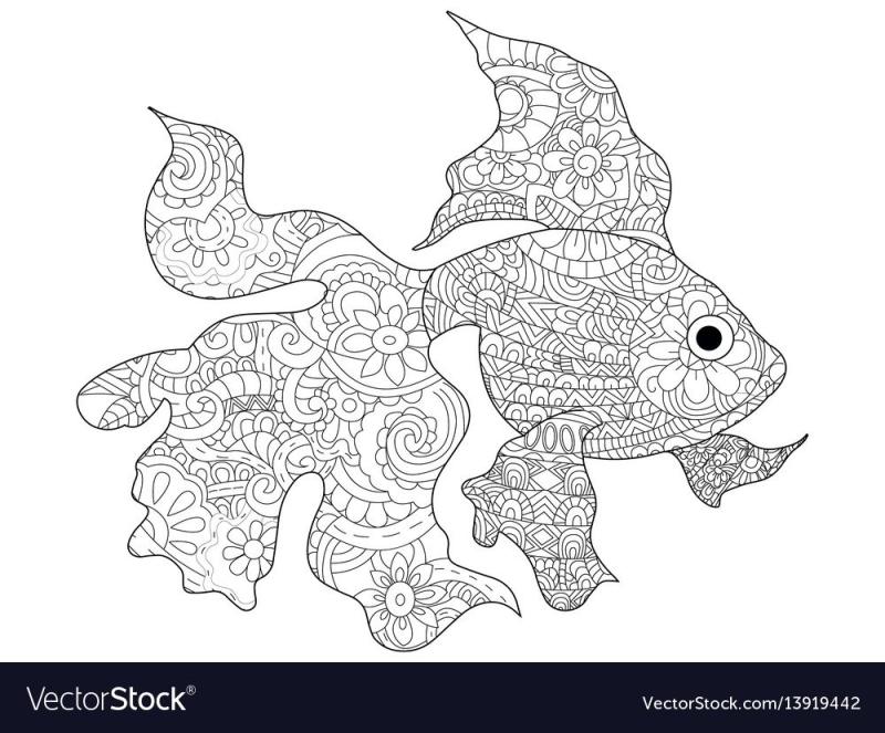 Раскраски антистресс рыбки море