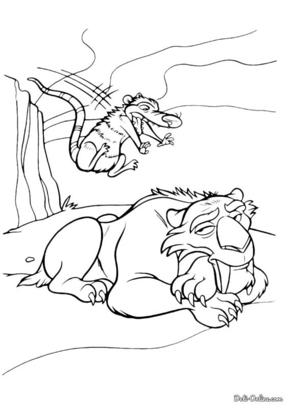 Ледниковый период СИД Мэнни и Диего раскраска