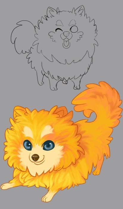 Померанский шпиц мультяшный