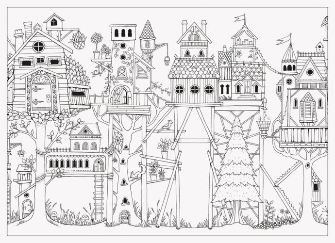 Дом раскраска