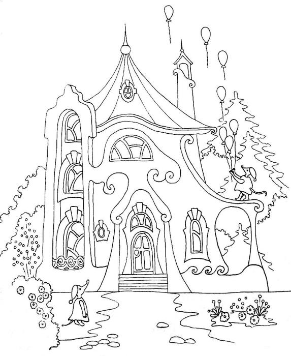 Сказочный домик контур