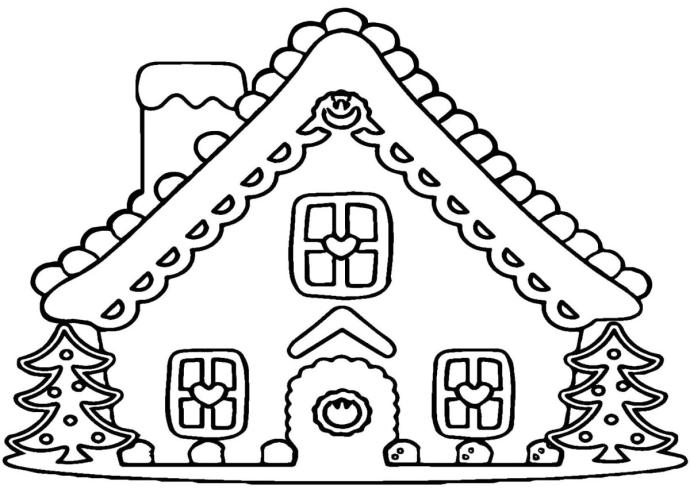 Сказочный домик раскраска