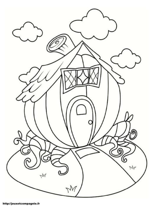 Пряничный домик рисунок контур