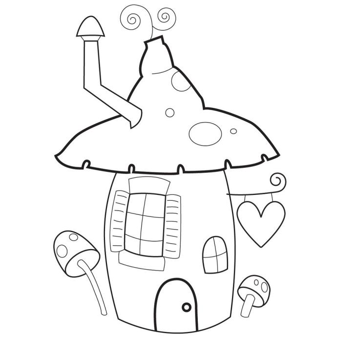 Домик раскраска для детей