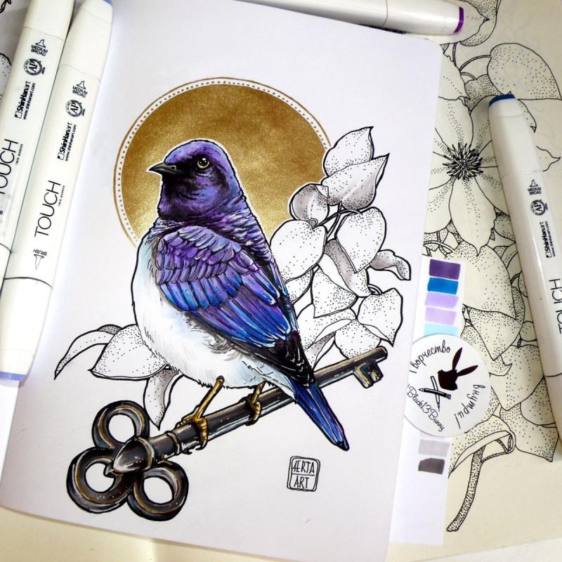 Скетчинг птицы