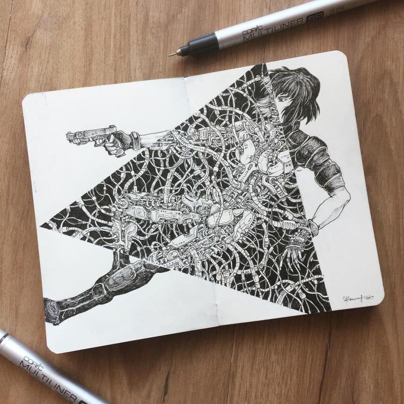 Арт гелевой ручкой