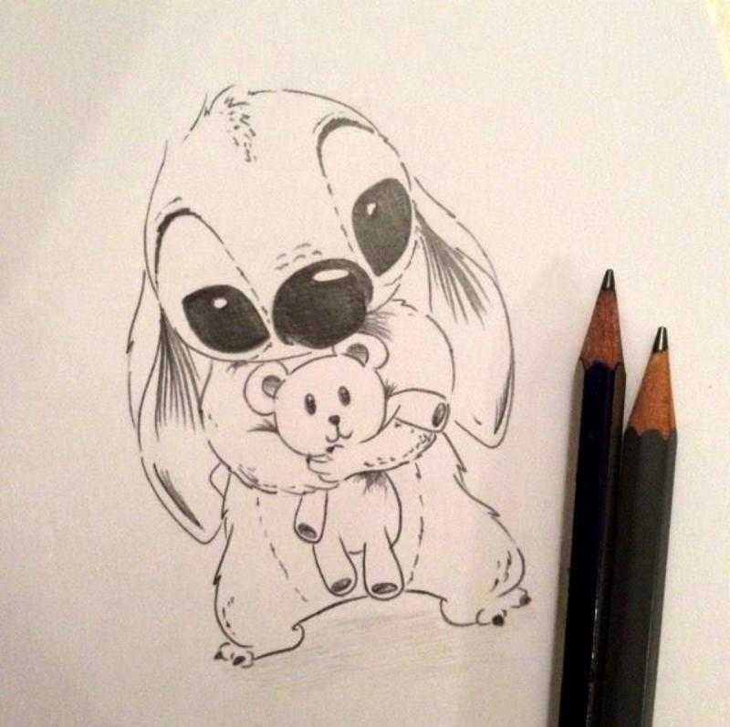 Стич тату эскиз чб