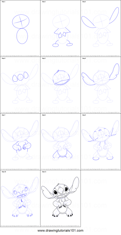 Стич рисунок легкий поэтапно