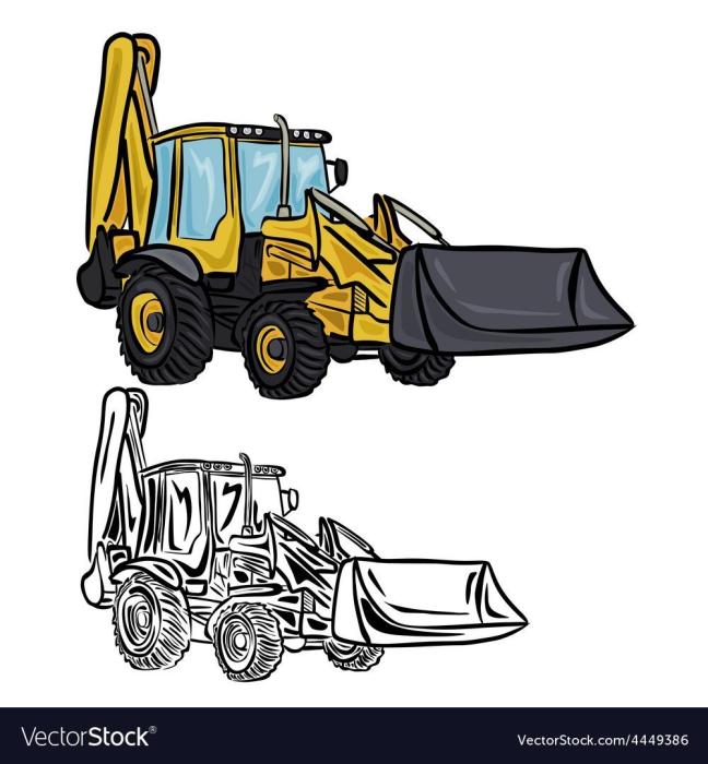 Трактор JCB вектор