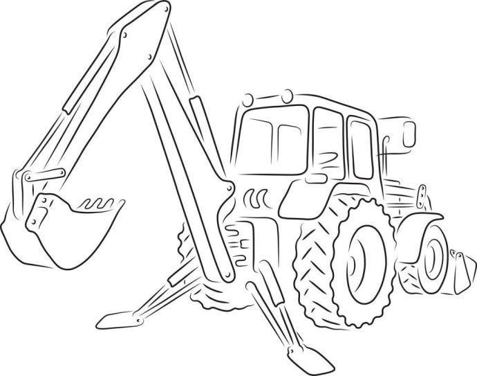Трактор с прицепом раскраска
