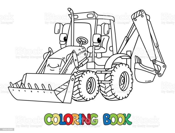 Трактор с ковшом раскраска