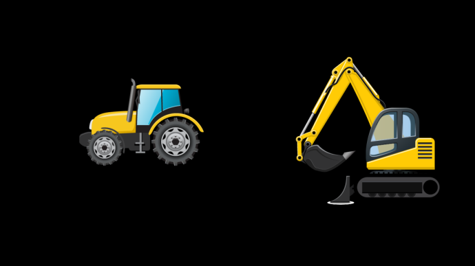 Трактор с ковшом вектор