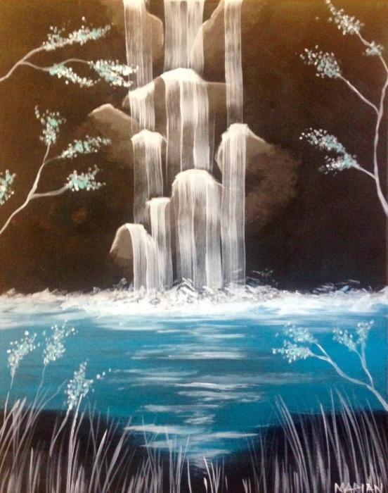 Водопад карандашом