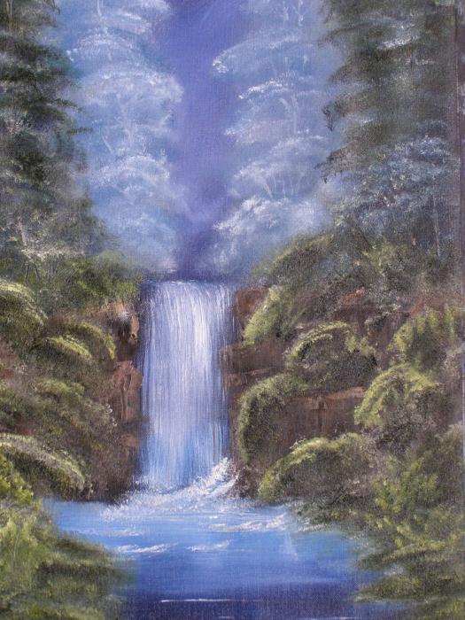 Горы водопад вектор