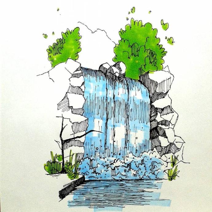 Водопад вектор