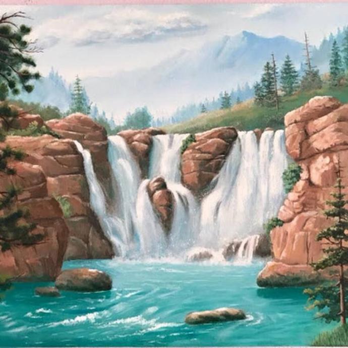 Тропические водопады живопись