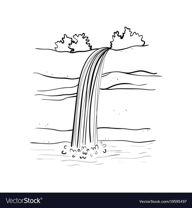 Правополушарное рисование водопад